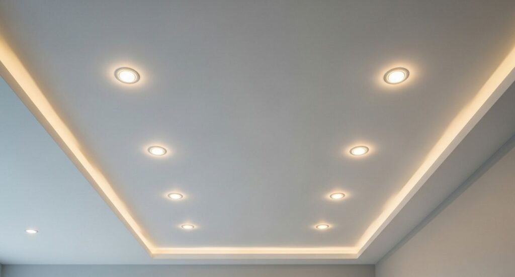 office lighting and ceiling interior